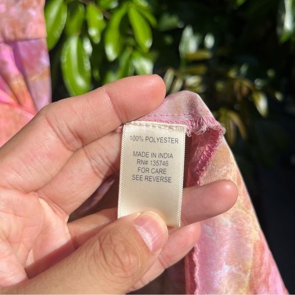 SAMANTHA PLEET TREASURE pink orange crystal gem print short sleeve asymmetrical - Picture 6 of 6